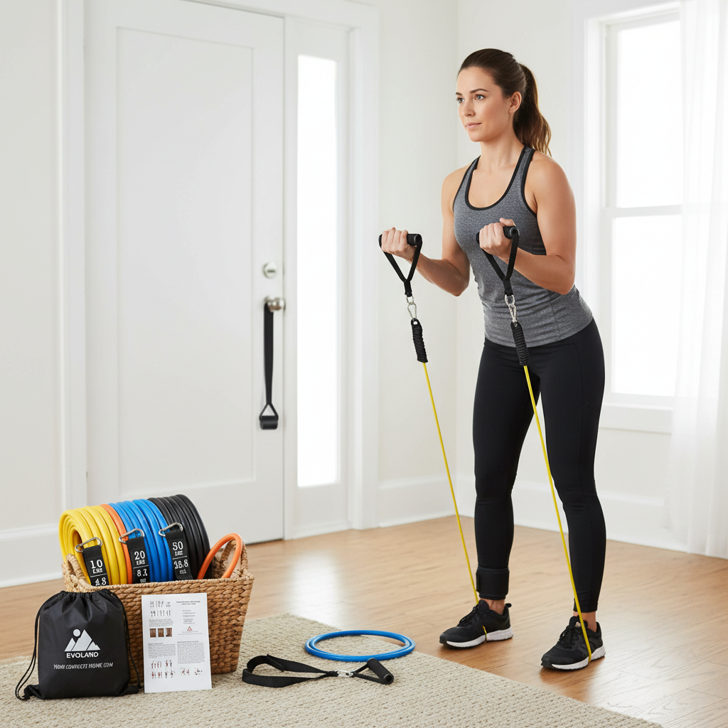 Resistance Bands Set, Workout Bands with Handles, Door Anchor, Ankle Straps and Carry Bag, Exercise Bands for Shape Body and Home Workouts