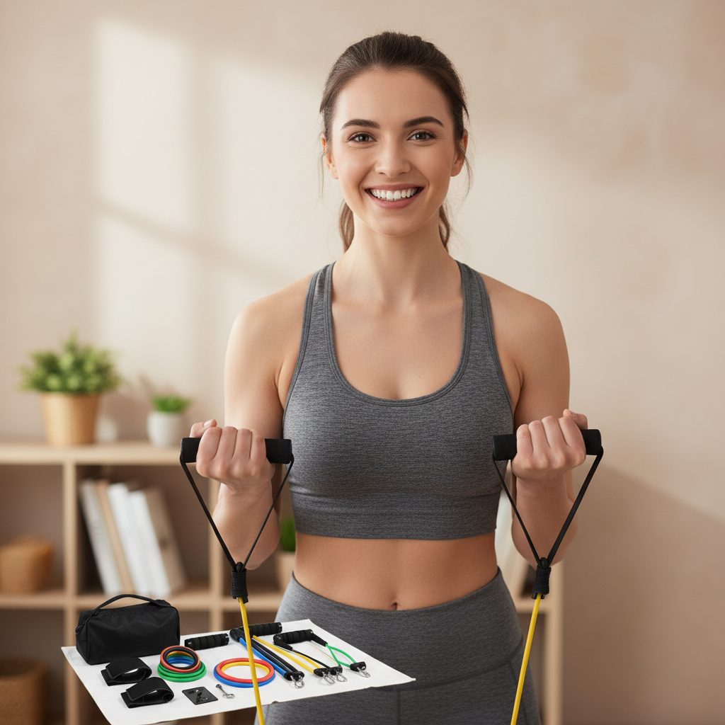 Resistance Bands Set, Workout Bands with Handles, Door Anchor, Ankle Straps and Carry Bag, Exercise Bands for Shape Body and Home Workouts